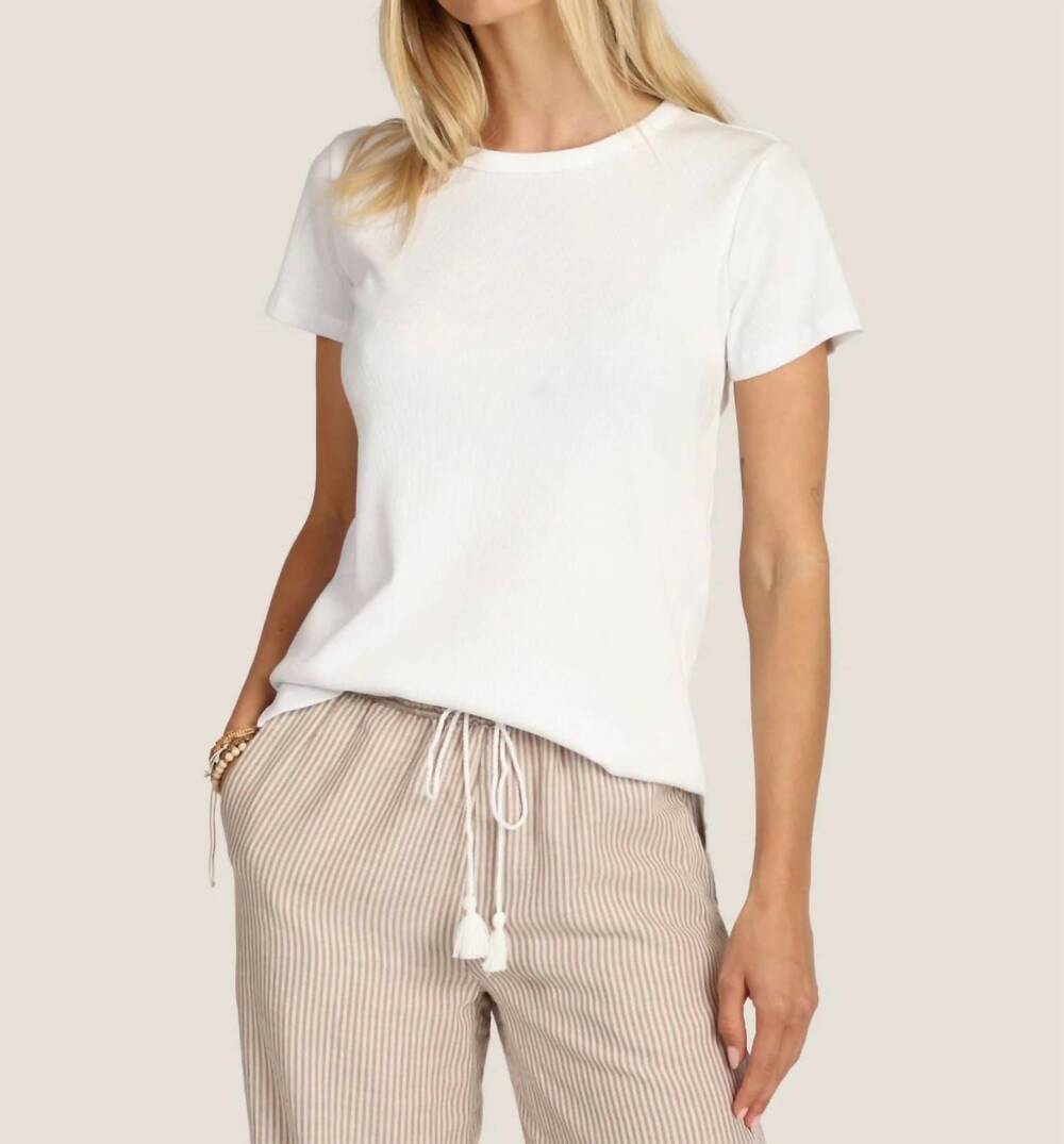 NEW DYLAN BY TRUE GRIT rowan rib tee in white